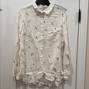 Women White Printed Shirt